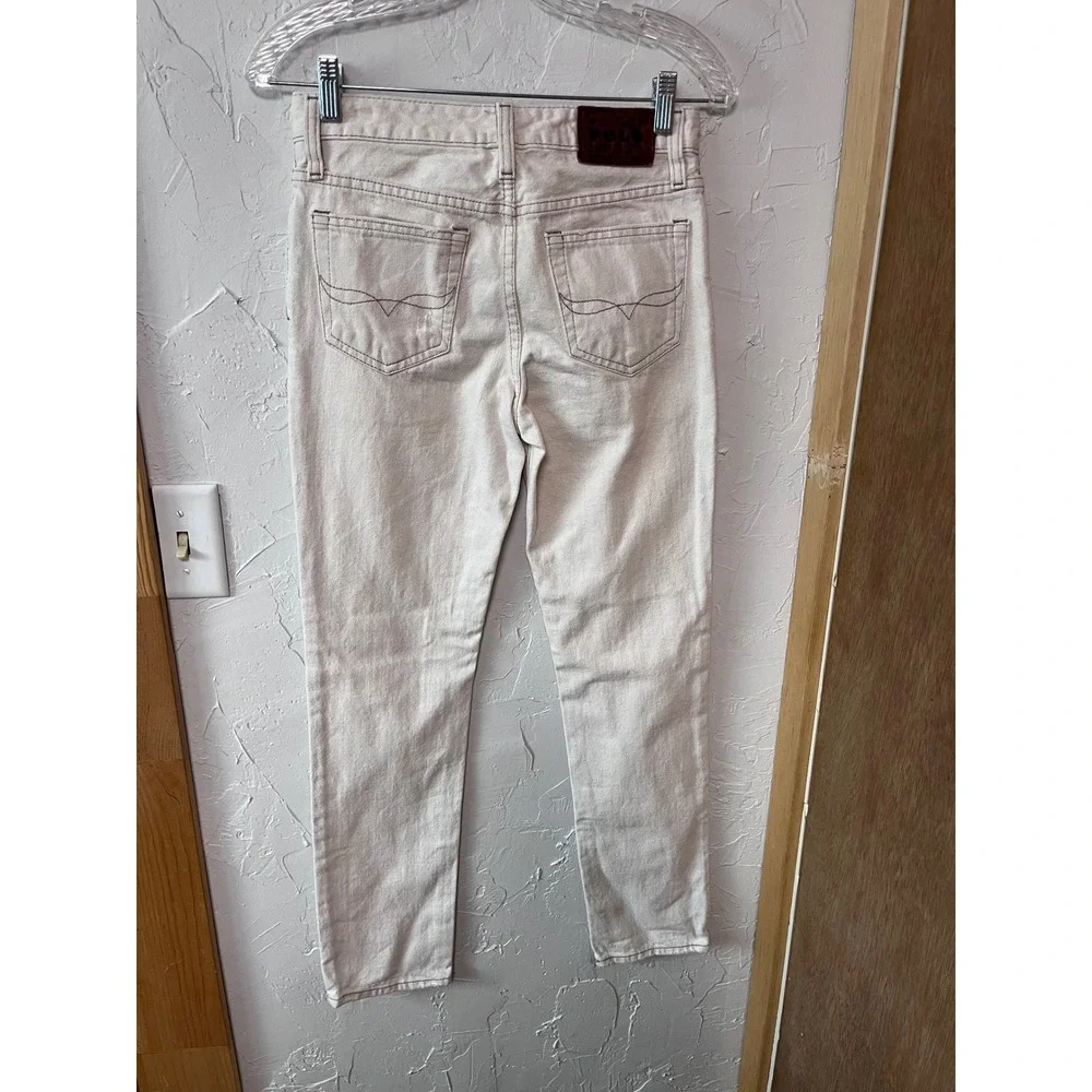Polo Ralph Lauren Kids Jeans Cream Beige RL Logo‎ Straight Fit Size 14
